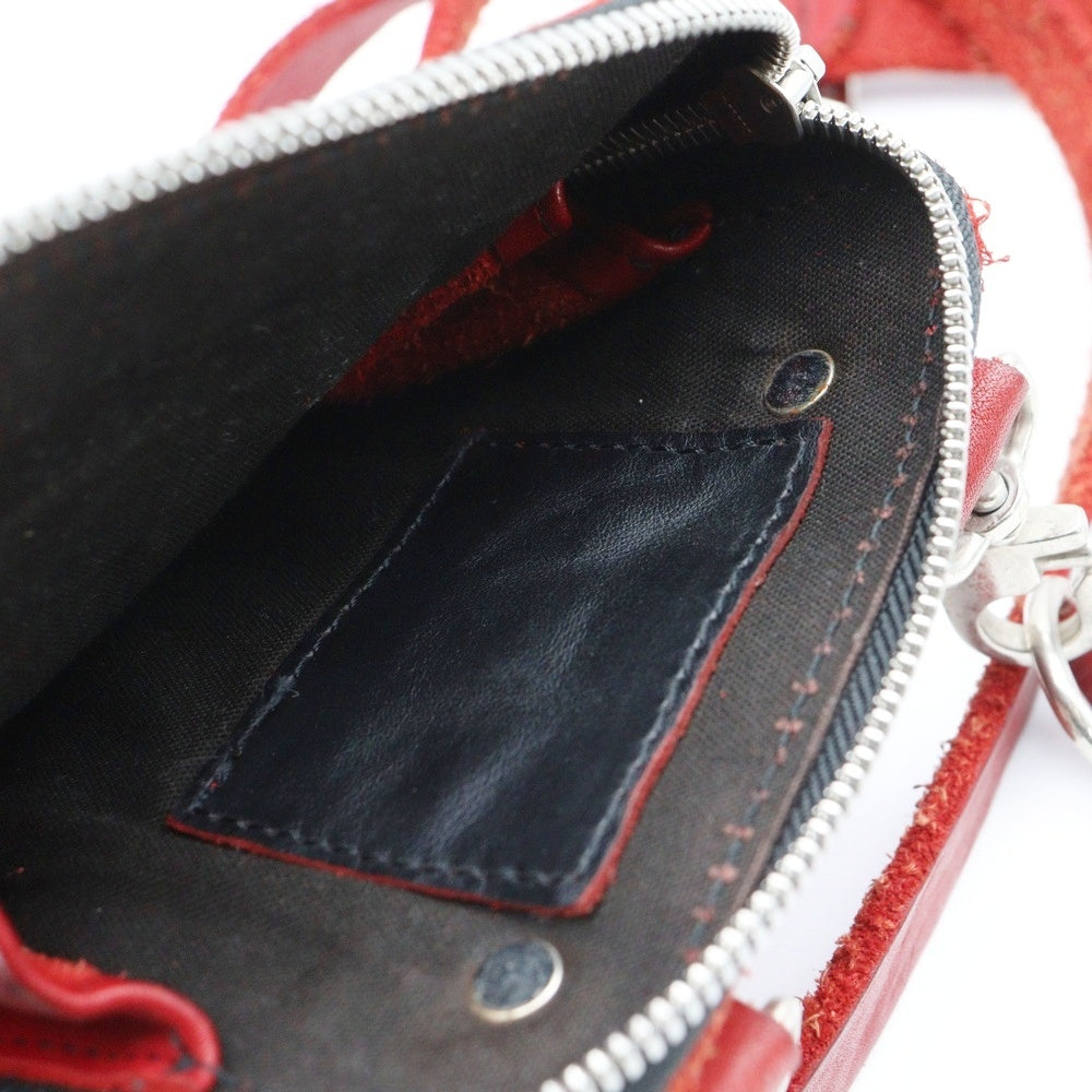 ISAMU KATAYAMA BACKLASH(イサムカタヤマバックラッシュ) PORTABLE BAG DOUBLE-SHOULDER OBJECT DYED オブジェクトダイド ダブルショルダー ポータブルレザーバッグ レッド