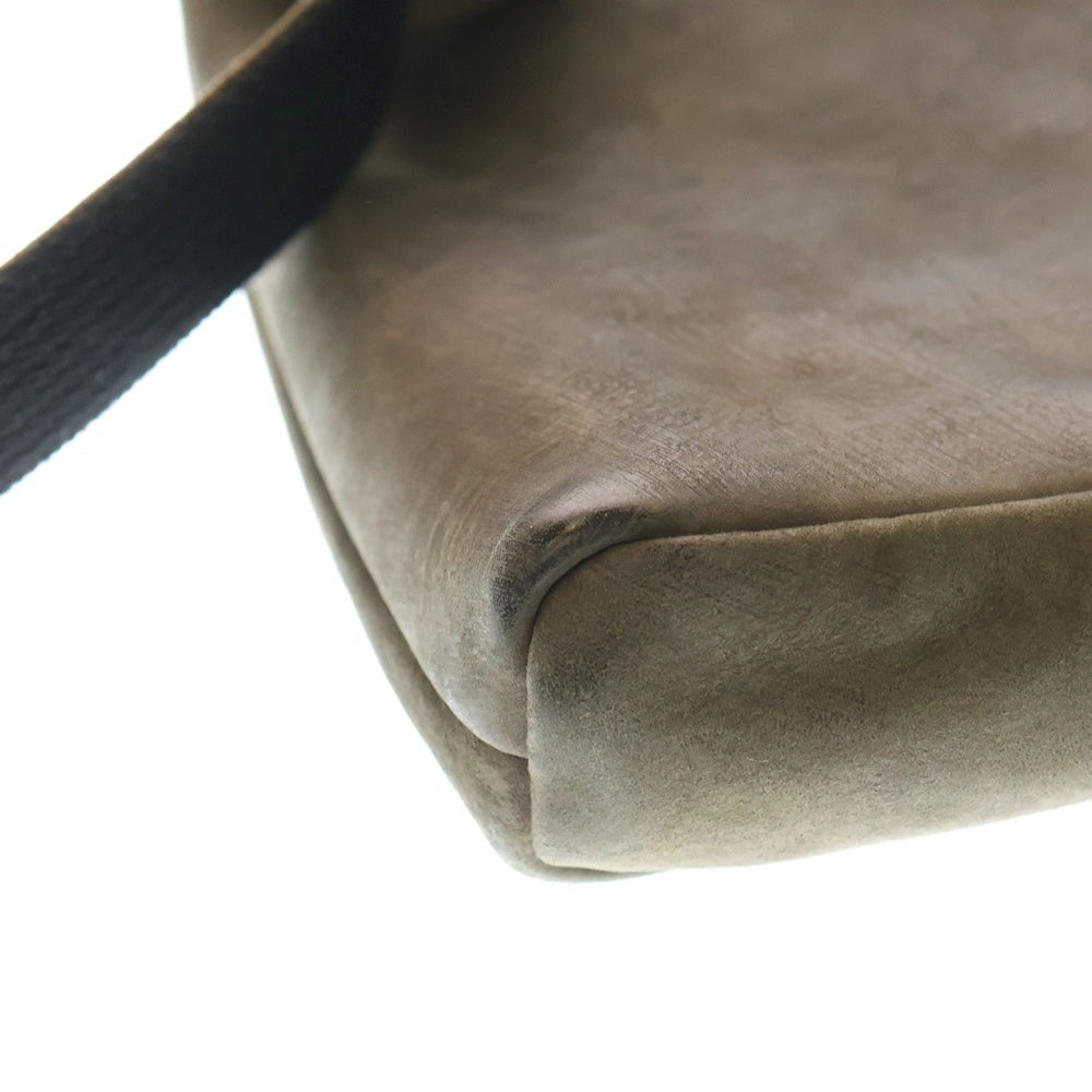 NO BRAND(ノーブランド) Portaille ポルタユ mini shoulder bag with overlock stitch オーバールックステッチ レザー ミニショルダーバッグ ブラウン