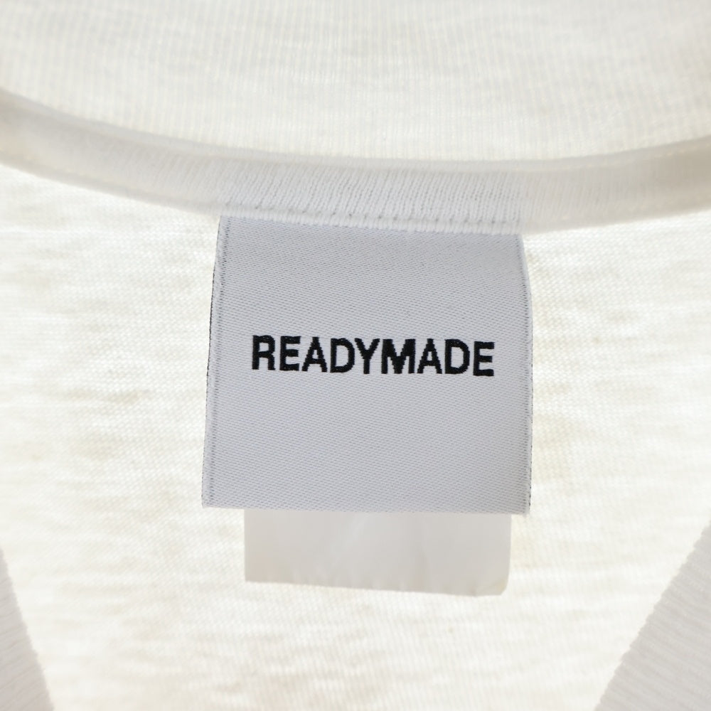 READY MADE(レディメイド) 24SS SS T-SHIRT POCKET ロゴプリント ポケットTシャツ 半袖カットソー ホワイト RE-CO-WH-00-00-277