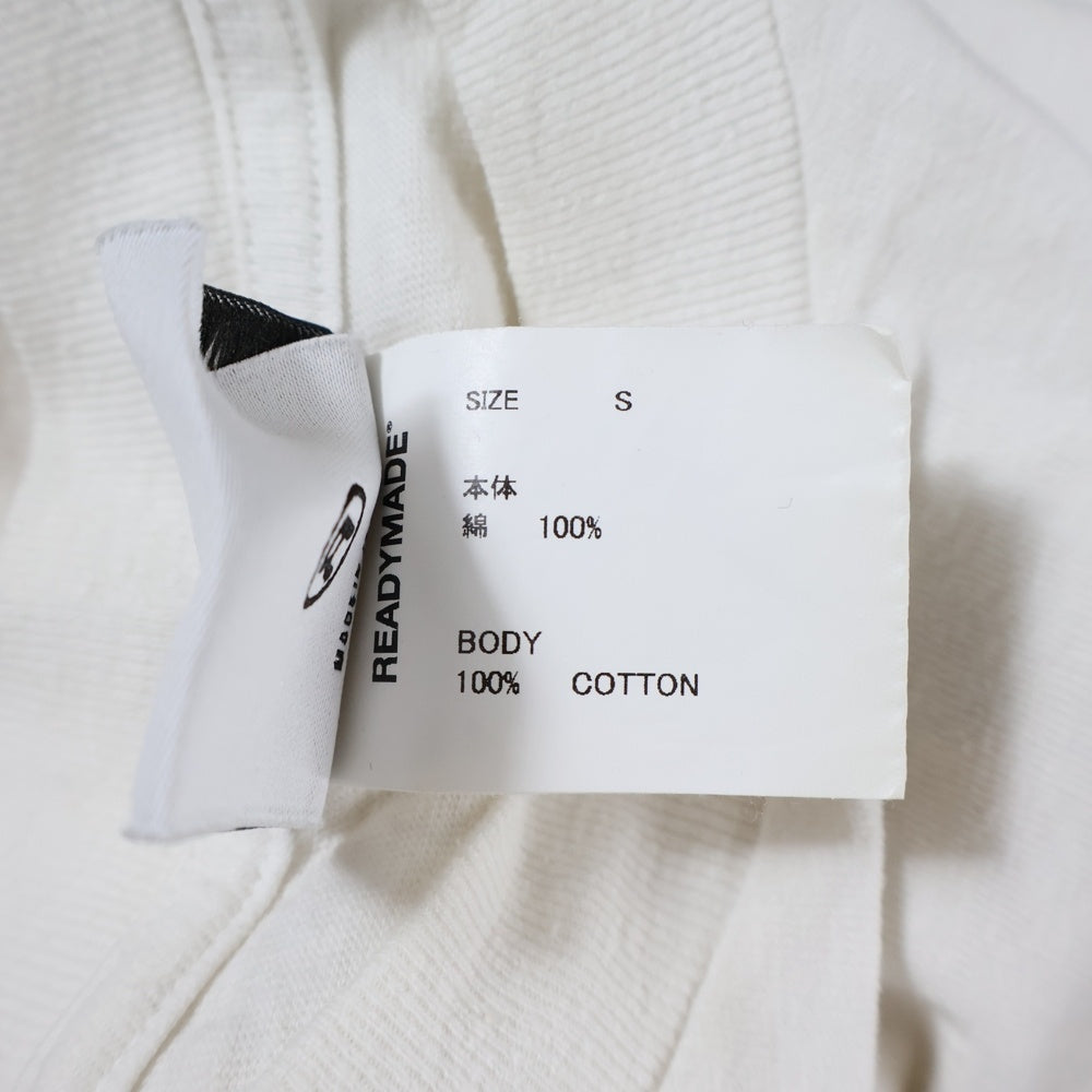 READY MADE(レディメイド) 24SS SS T-SHIRT POCKET ロゴプリント ポケットTシャツ 半袖カットソー ホワイト RE-CO-WH-00-00-277
