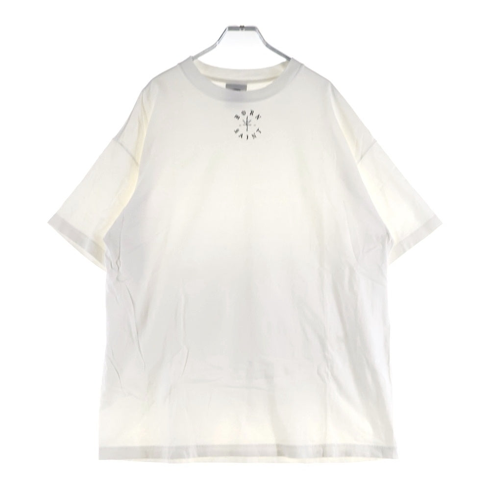 SAINT MICHAEL(セントマイケル) 24SS BR SS TEE BORN SAINT ロゴプリントTシャツ 半袖カットソー ホワイト SM-YS8-0000-C07