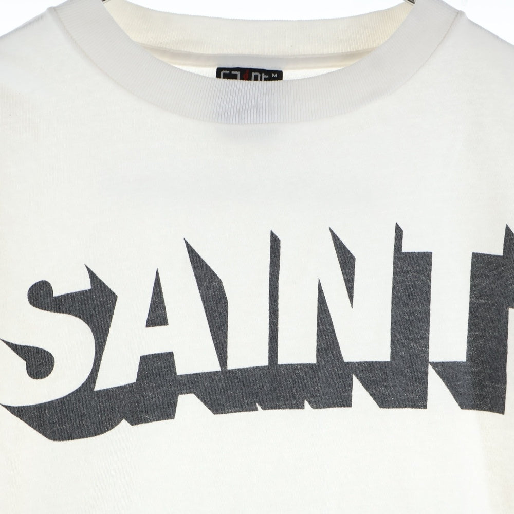 SAINT MICHAEL(セントマイケル) 25AW SS TEE/SAINT/WHITE ロゴプリントTシャツ 半袖カットソー ホワイト SM-HR1-0000-018