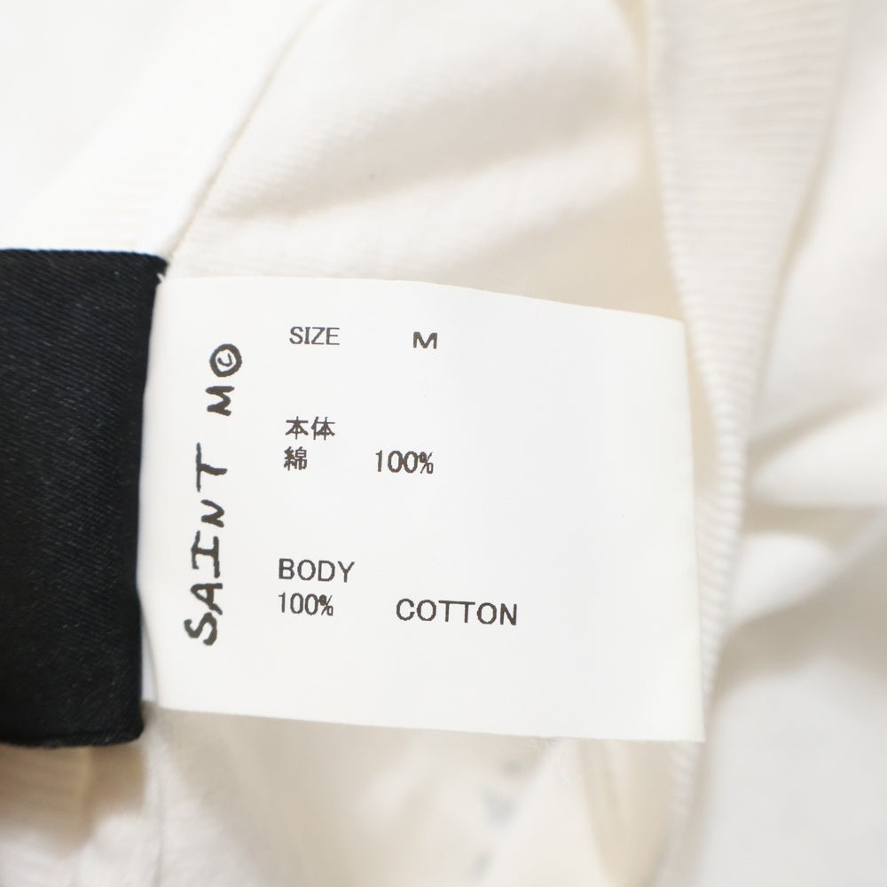 SAINT MICHAEL(セントマイケル) 25AW SS TEE/SAINT/WHITE ロゴプリントTシャツ 半袖カットソー ホワイト SM-HR1-0000-018