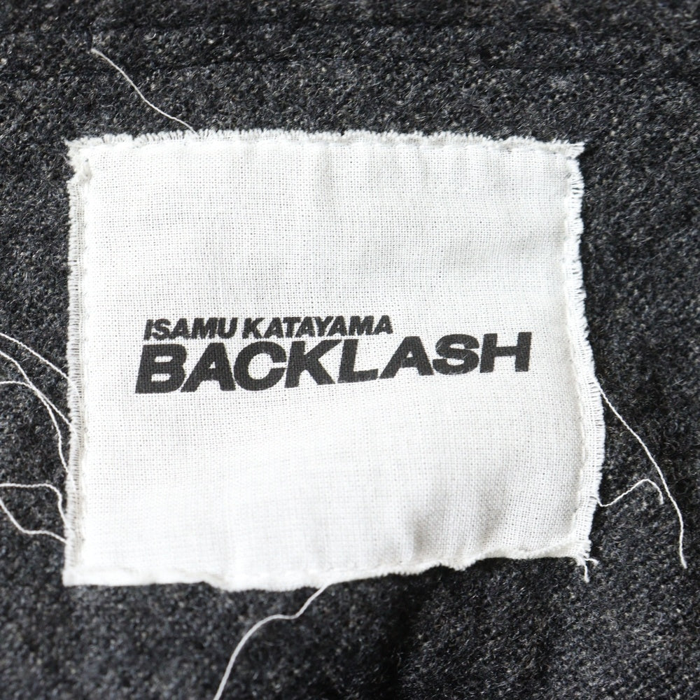ISAMU KATAYAMA BACKLASH(イサムカタヤマバックラッシュ) FULLING SOFT SHARK WOOL SHIRT フリング ソフト シャーク ウール 長袖ハーフボタンシャツ カットソー グレー 2081-02