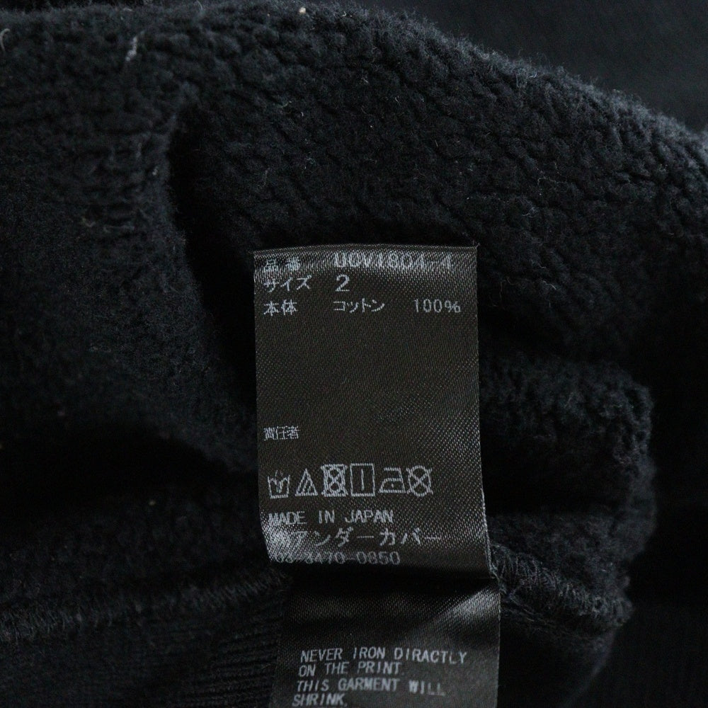 UNDERCOVER(アンダーカバー) 18AW BIG SWEAT 両面カレッジプリント オーバーサイズ プルオーバースウェットトレーナー ブラック UCV1804-4