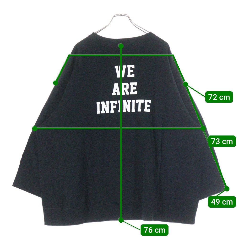 UNDERCOVER(アンダーカバー) 18AW BIG SWEAT 両面カレッジプリント オーバーサイズ プルオーバースウェットトレーナー ブラック UCV1804-4