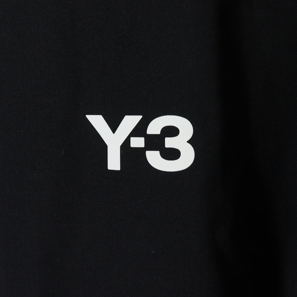 Y-3(ワイスリー) M REF WO TT サイドスリーストライプ ポリエステルウール ロゴプリント ジップアップジャケット ブラック IW7462