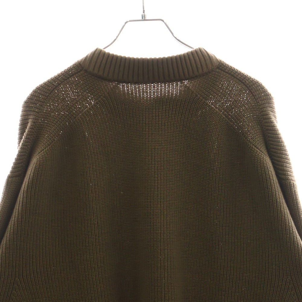 Sacai(サカイ) 23SS Nylon Twill Knit Pullover ナイロン切り替えプルオーバーニットセーター カーキ 23-02996M
