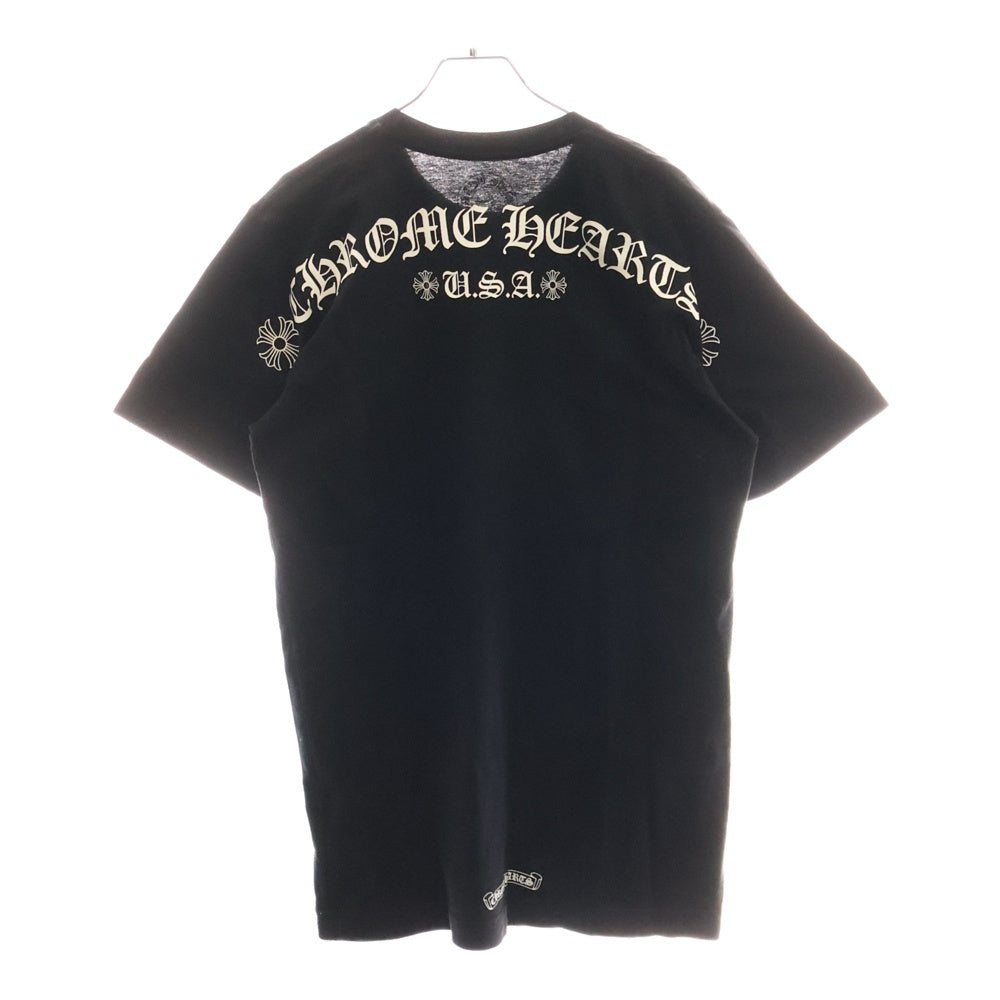 CHROME HEARTS(クロムハーツ) CH T-SHIRT スクロールラベルプリント クルーネック ポケット 半袖Tシャツ