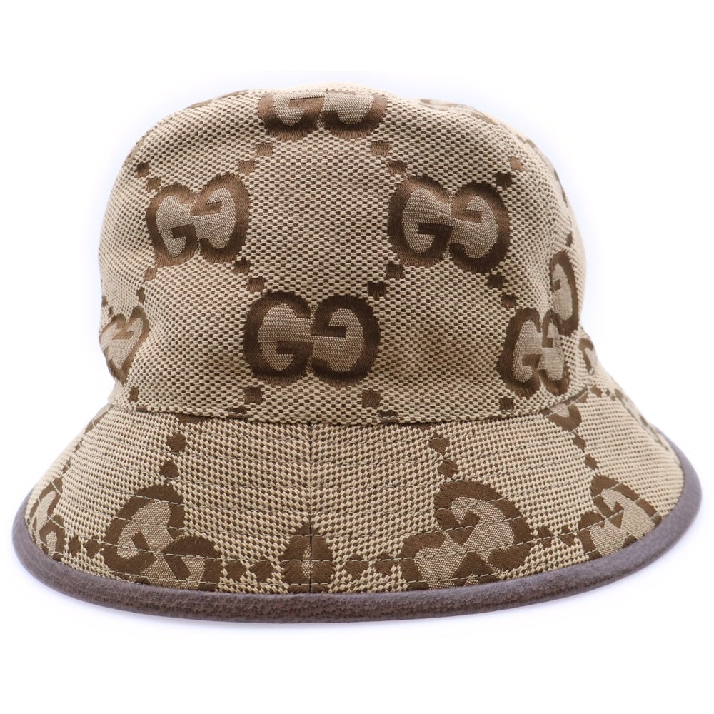 GUCCI(グッチ) ジャンボGGキャンバス バケットハット 帽子 ベージュ 681256