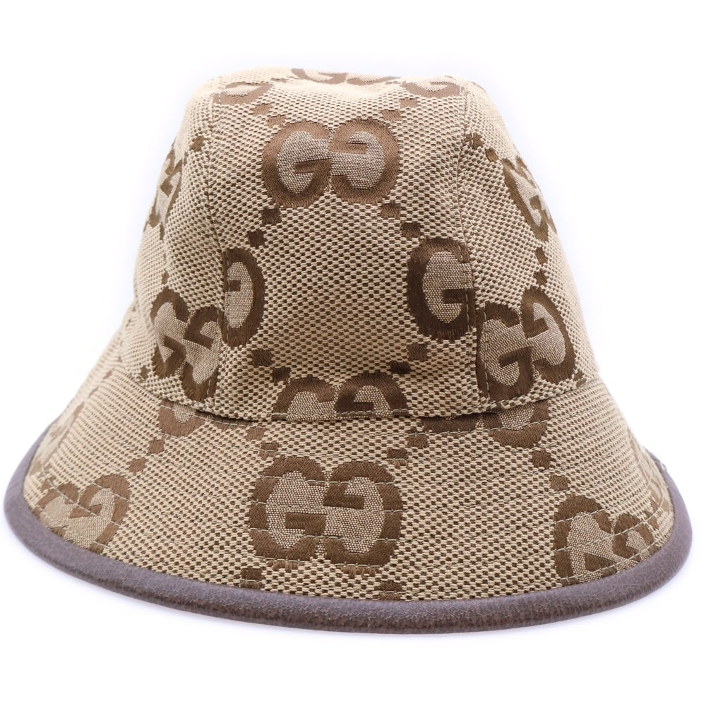 GUCCI(グッチ) ジャンボGGキャンバス バケットハット 帽子 ベージュ 681256
