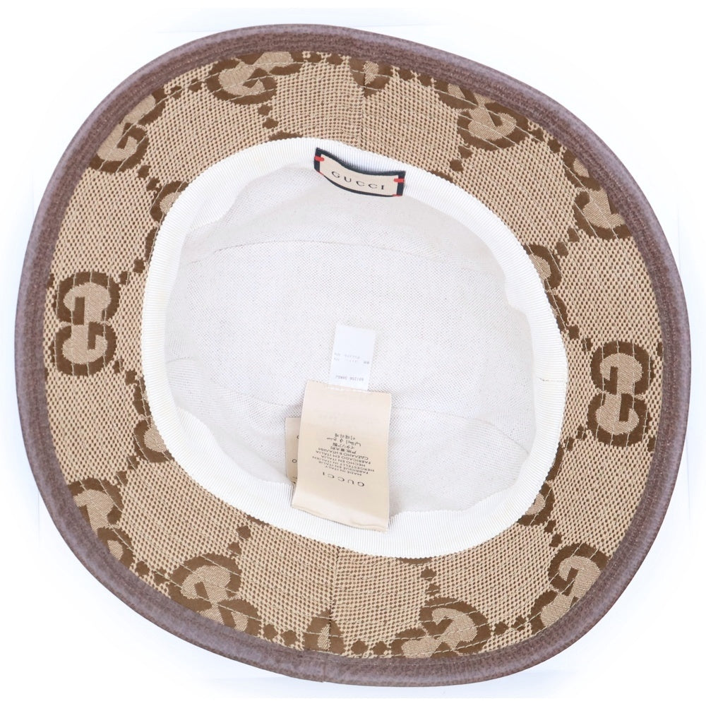 GUCCI(グッチ) ジャンボGGキャンバス バケットハット 帽子 ベージュ 681256