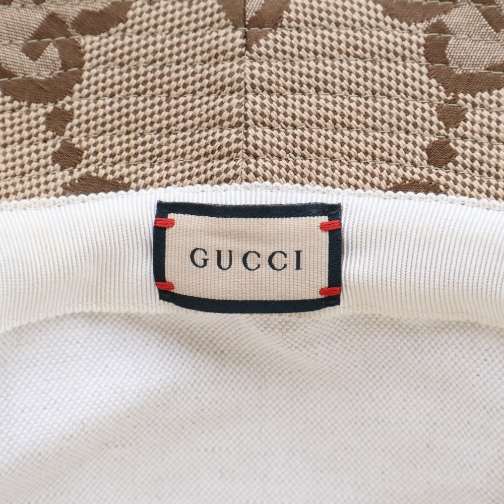 GUCCI(グッチ) ジャンボGGキャンバス バケットハット 帽子 ベージュ 681256