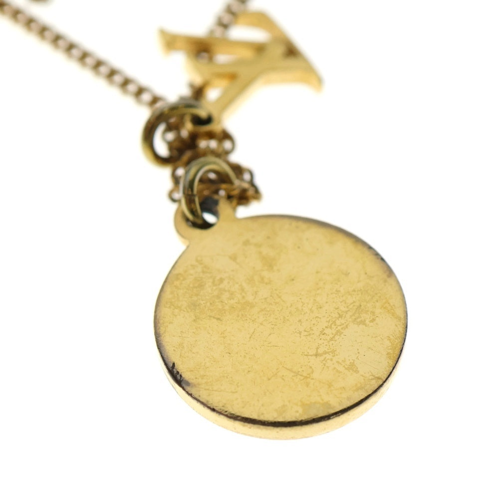 LOUIS VUITTON(ルイヴィトン) LV ロゴ リング モノグラム チャーム メダル チェーン ネックレス ゴールド M80189