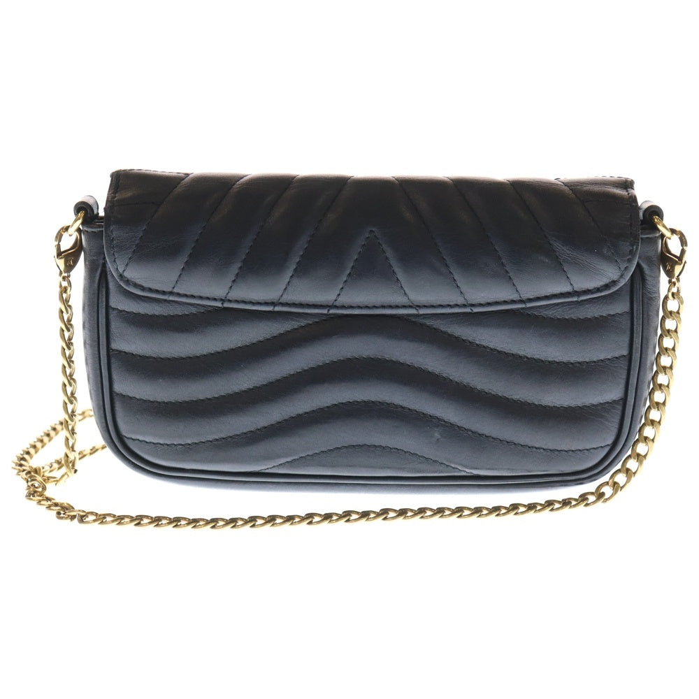 LOUIS VUITTON(ルイヴィトン) ニューウェーブ LV ロゴ レザー チェーン ポシェット ショルダーバッグ ブラック/ゴールド M63929 TJ0199