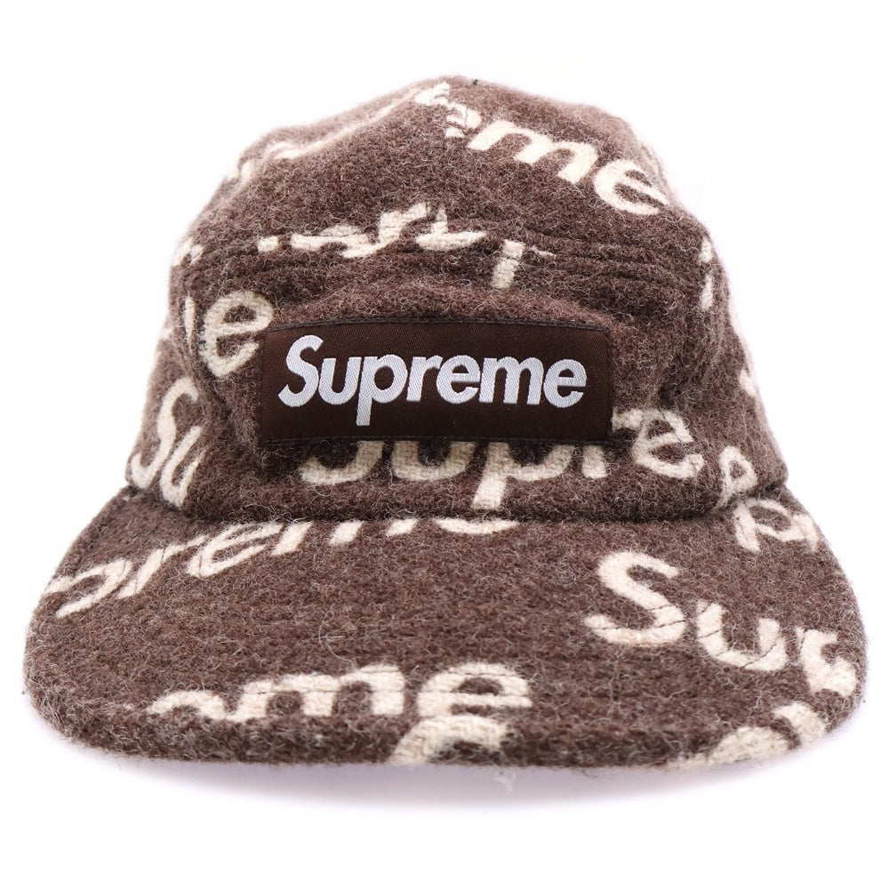 SUPREME(シュプリーム) 18AW Harris Tweed Camp Cap ハリスツイード 総柄 キャンプキャップ 帽子 ブラウン