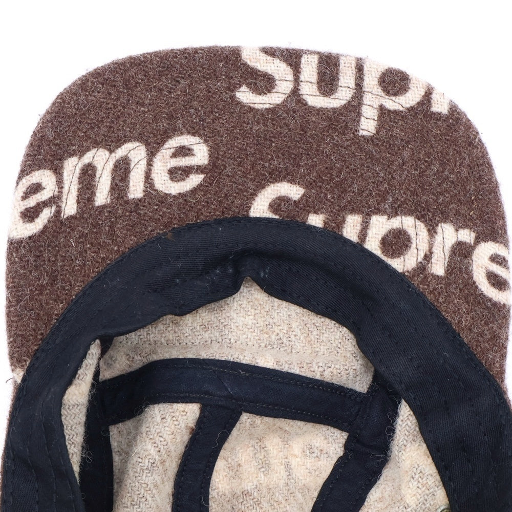 SUPREME(シュプリーム) 18AW Harris Tweed Camp Cap ハリスツイード 総柄 キャンプキャップ 帽子 ブラウン