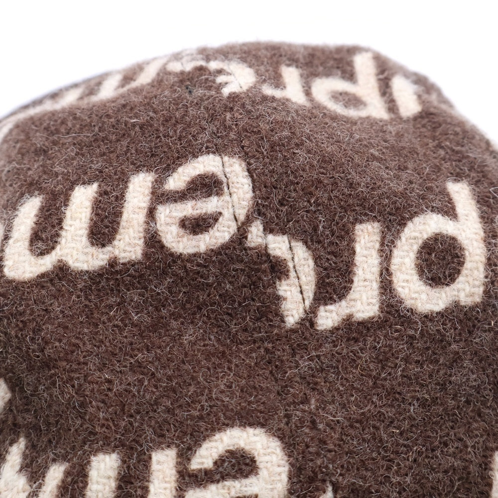 SUPREME(シュプリーム) 18AW Harris Tweed Camp Cap ハリスツイード 総柄 キャンプキャップ 帽子 ブラウン