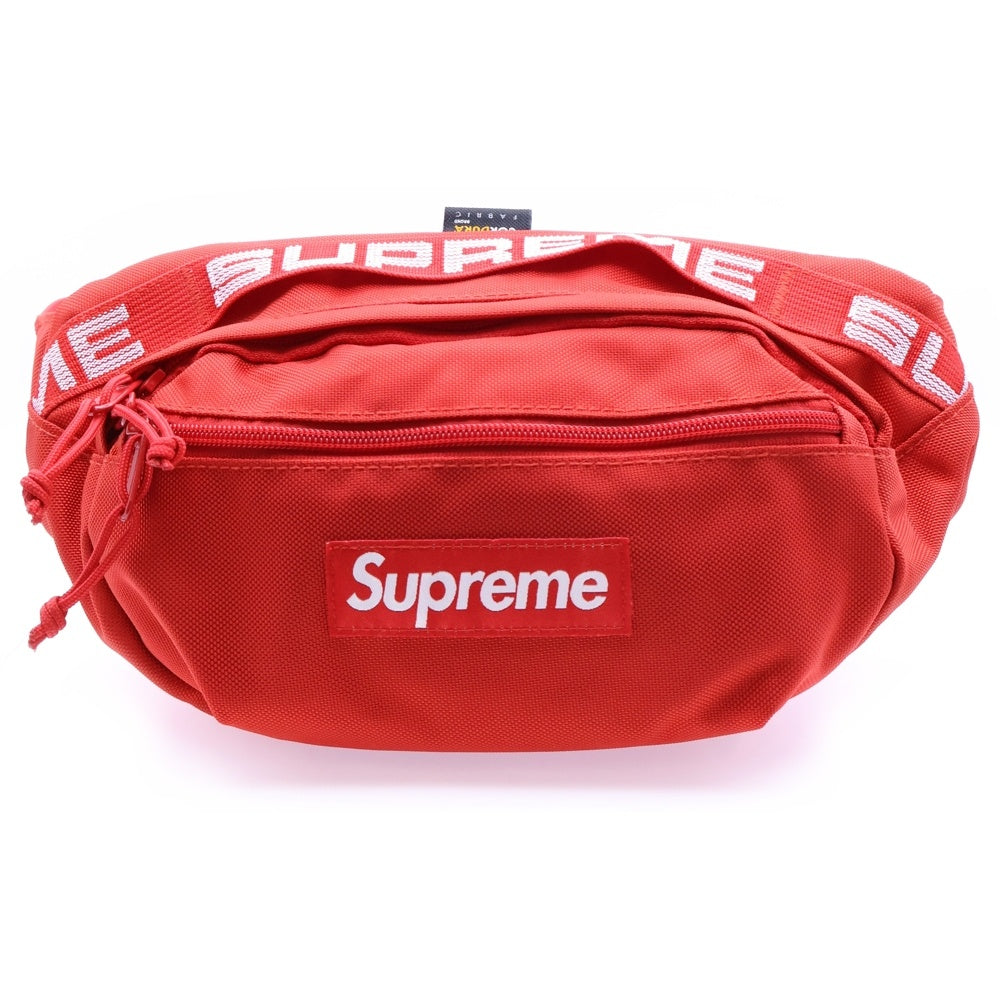 SUPREME(シュプリーム) 18SS CORDURA Waist Bag コーデュラ フロントボックスロゴデザイン ウエストバック ショルダーバッグ レッド