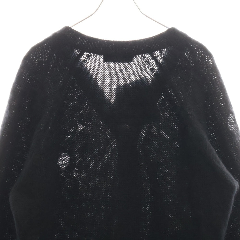UNDERCOVER(アンダーカバー) 23AW モヘア ダメージ加工 ウール ニット カーディガン ブラック UC2C9903
