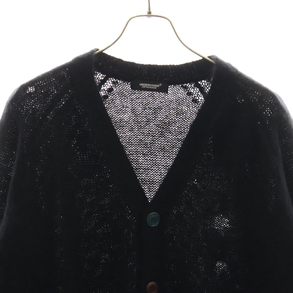 UNDERCOVER(アンダーカバー) 23AW モヘア ダメージ加工 ウール ニット カーディガン ブラック UC2C9903