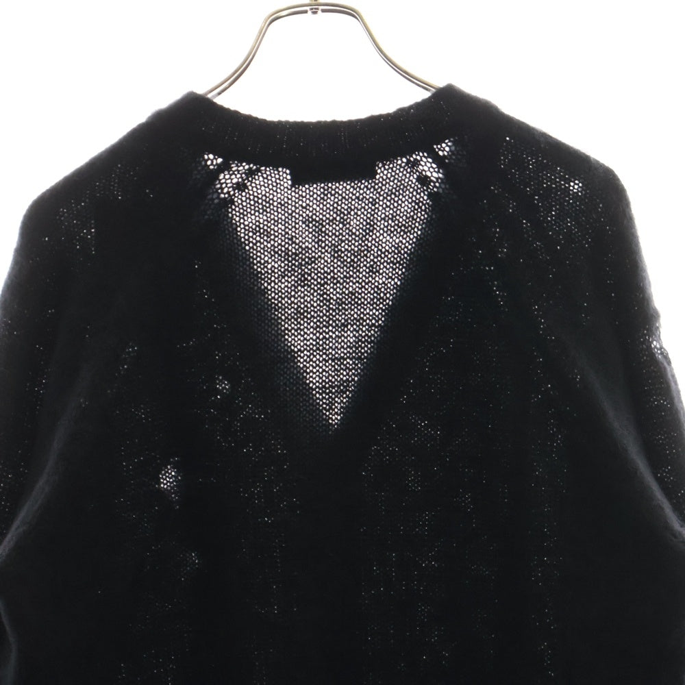 UNDERCOVER(アンダーカバー) 23AW モヘア ダメージ加工 ウール ニット カーディガン ブラック UC2C9903