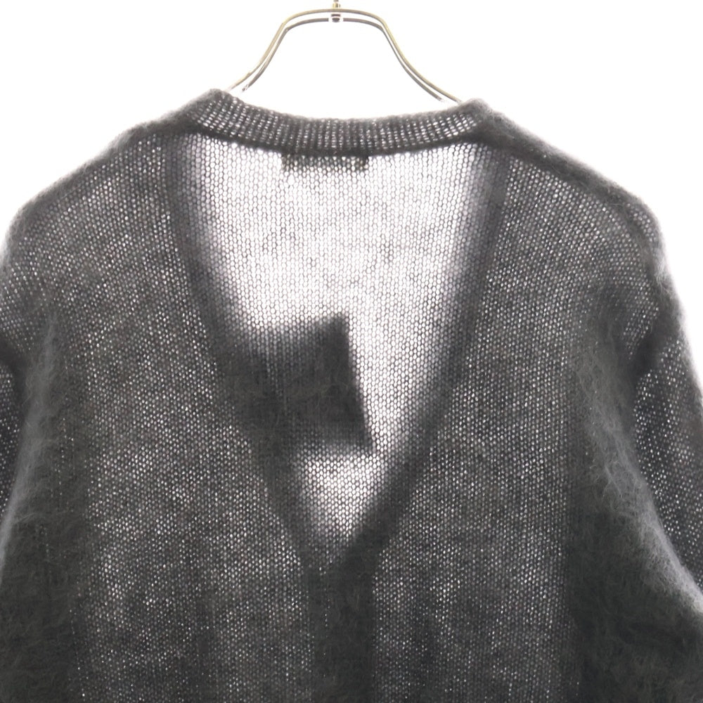 UNDERCOVER(アンダーカバー) 24AW 裾端配色 モヘア ウール ニット カーディガン グレー UP2D4905