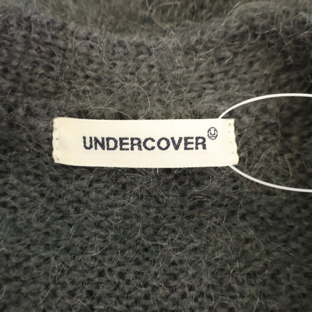 UNDERCOVER(アンダーカバー) 24AW 裾端配色 モヘア ウール ニット カーディガン グレー UP2D4905