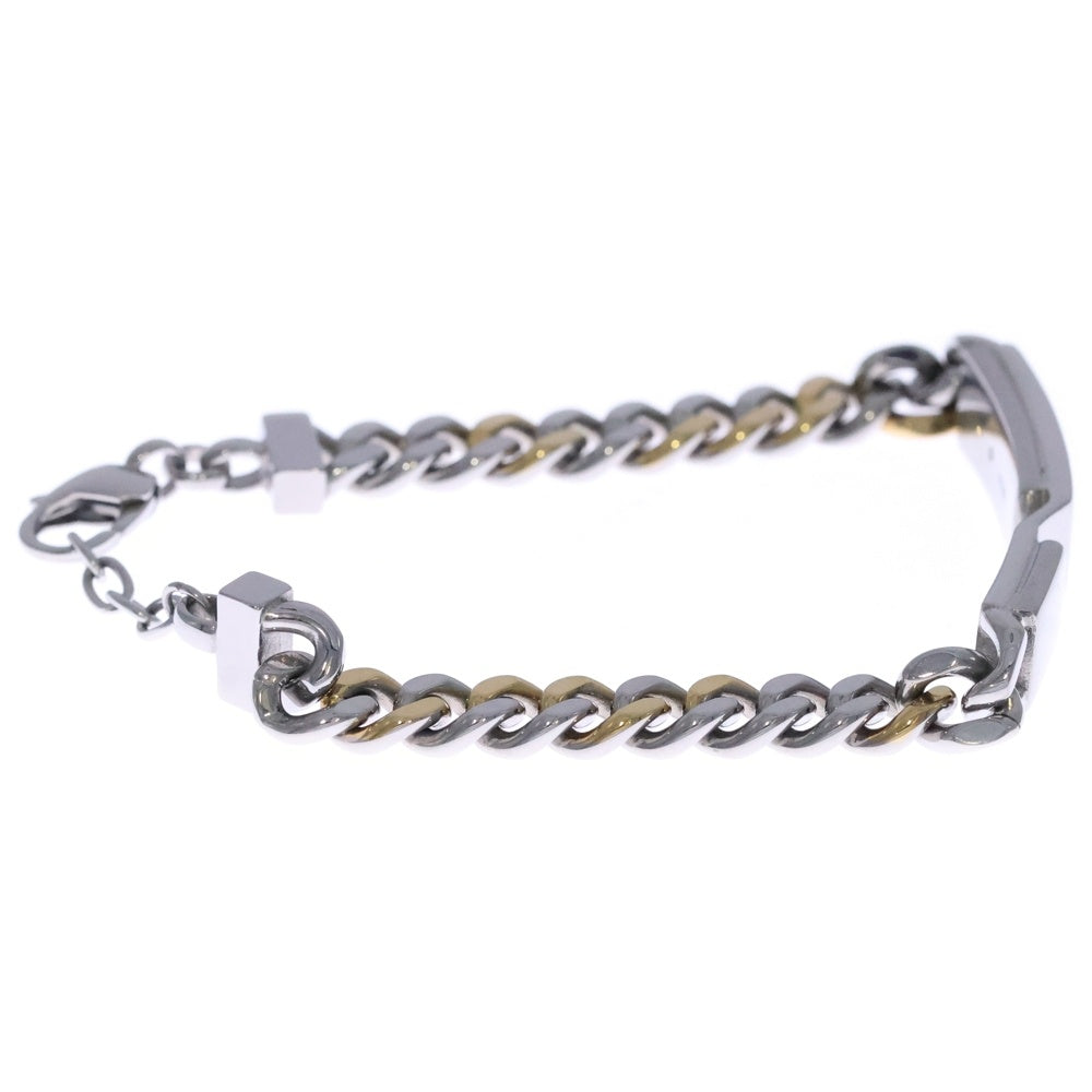 DIESEL(ディーゼル) Dロゴプレート IDチェーンブレスレット シルバー/ゴールド DX1457931