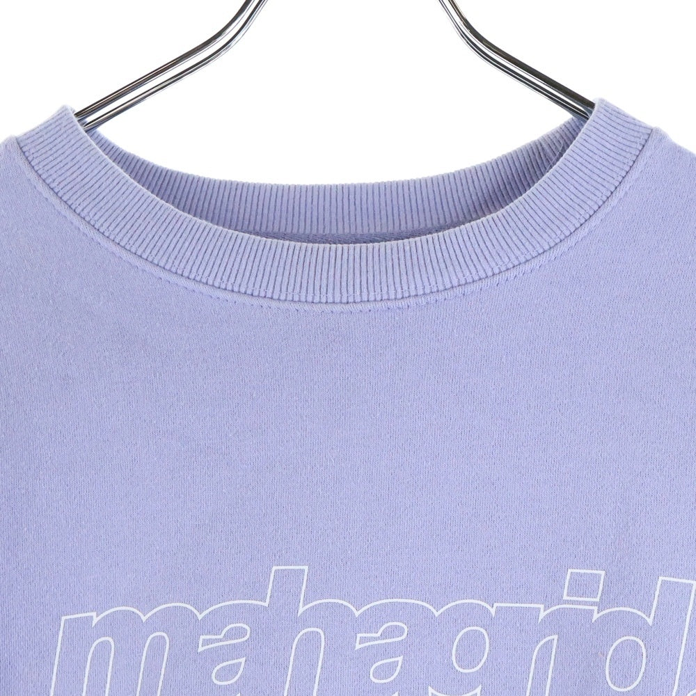 NO BRAND(ノーブランド) MAHAGRID マハグリッド フロントロゴデザイン クルーネック カットソー スウェット トレーナー パープル MG2B MM481 APPS