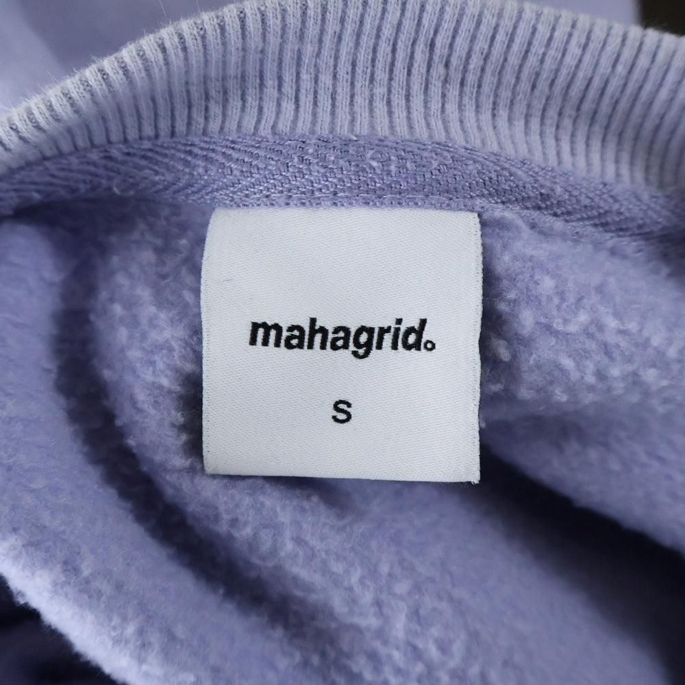 NO BRAND(ノーブランド) MAHAGRID マハグリッド フロントロゴデザイン クルーネック カットソー スウェット トレーナー パープル MG2B MM481 APPS