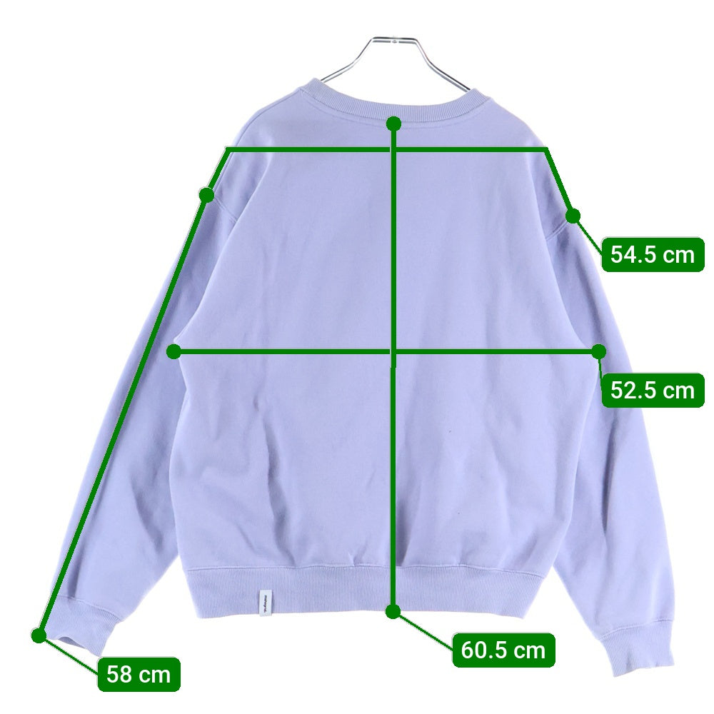 NO BRAND(ノーブランド) MAHAGRID マハグリッド フロントロゴデザイン クルーネック カットソー スウェット トレーナー パープル MG2B MM481 APPS