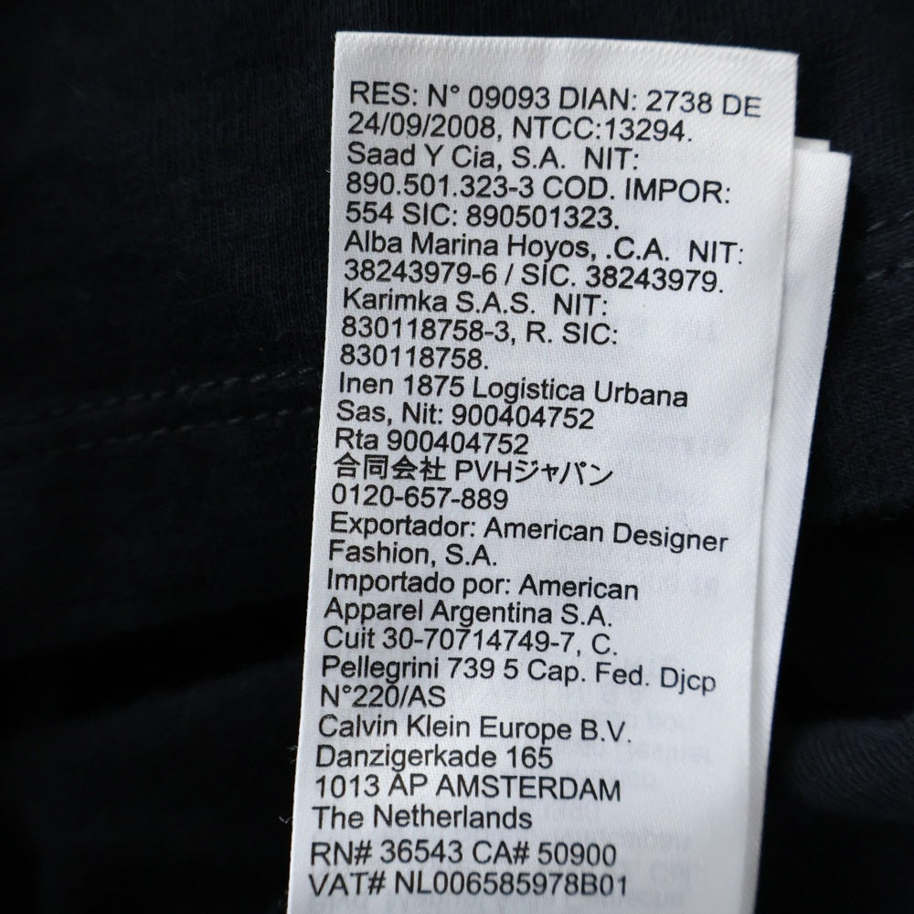 Calvin Klein(カルバンクライン) CKロゴプリント クルーネック 長袖Tシャツ カットソー ブラック