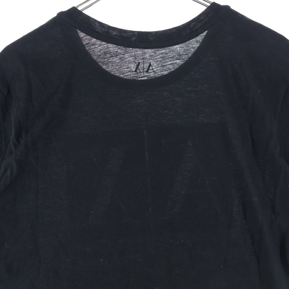Armani Exchange(アルマーニ エクスチェンジ) フロントロゴプリント クルーネック 半袖Tシャツ カットソー ブラック