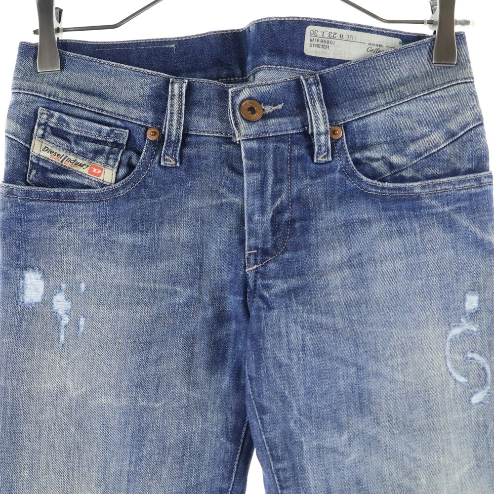 DIESEL(ディーゼル) GETLEGG ダメージ加工 ジップフライ デニム スキニーパンツ インディゴ レディース 03030