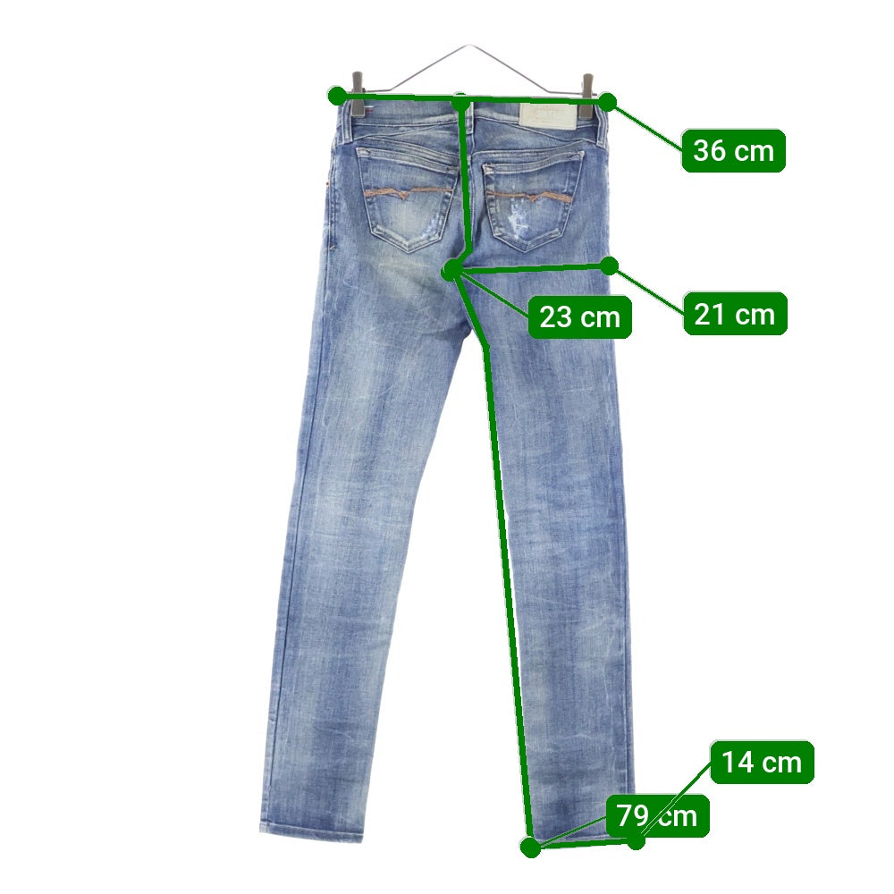 DIESEL(ディーゼル) GETLEGG ダメージ加工 ジップフライ デニム スキニーパンツ インディゴ レディース 03030