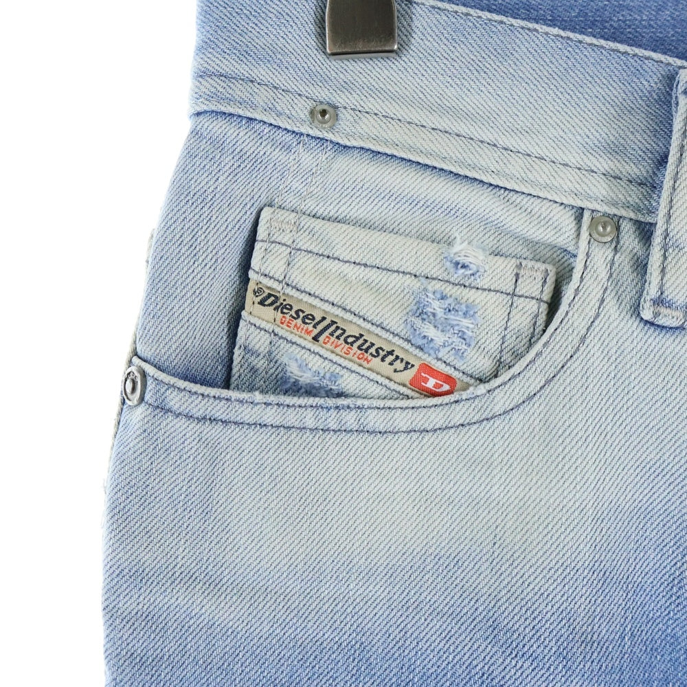 DIESEL(ディーゼル) FAITHLEGG ダメージ加工 ジップフライ デニム スキニーパンツ インディゴ レディース 02275