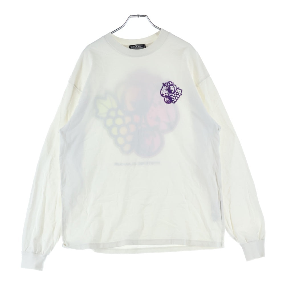 HYSTERIC GLAMOUR(ヒステリックグラマー) HYS FRUITS ヒス フルーツ 長袖 ロングスリーブTシャツ カットソー ホワイト/パープル 02221CL04