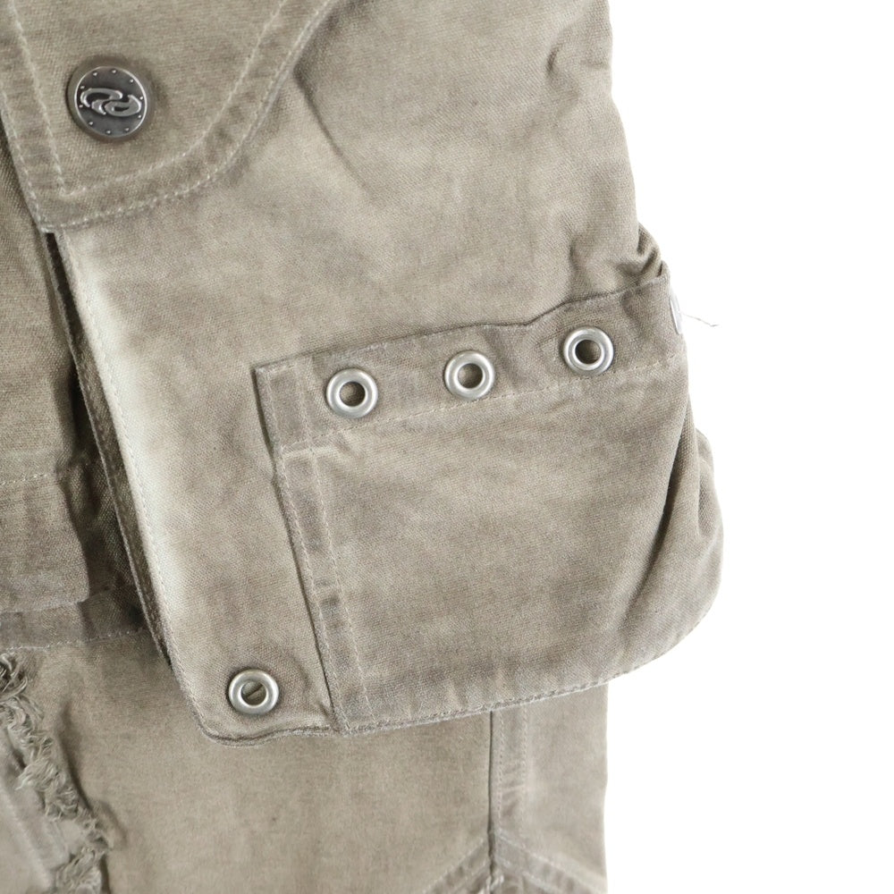 Personsoul(パーソンソール) STRUCTURED PANTS USED加工 ストラクチャード ワイドカーゴパンツ ブラウン