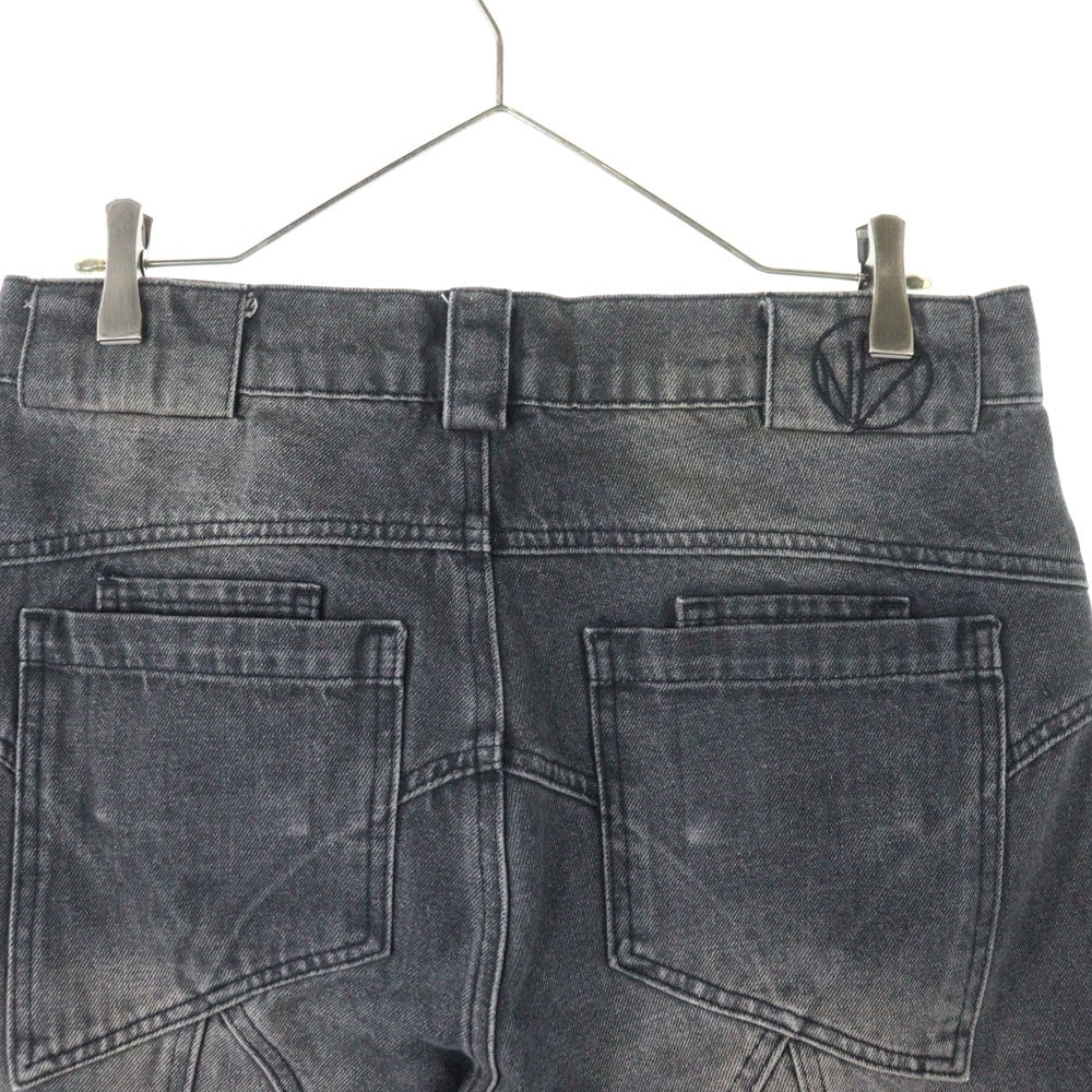 NO/FAITH STUDIOS(ノーフェイスストゥディオス) SUN FADED DUNE BAGGY DENIM サンフェイド ジップフライ バギーデニムパンツ ブラック