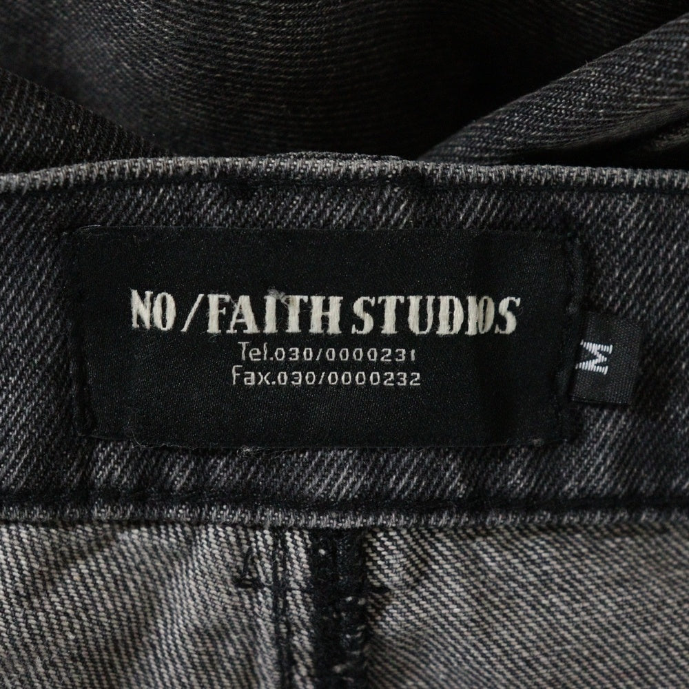 NO/FAITH STUDIOS(ノーフェイスストゥディオス) SUN FADED DUNE BAGGY DENIM サンフェイド ジップフライ バギーデニムパンツ ブラック