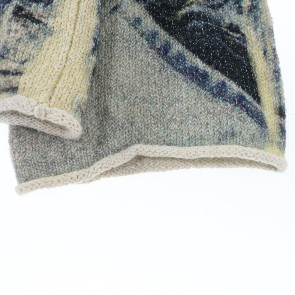 Acne Studios(アクネ ストゥディオズ) PRINTED SWEATER 総柄グラフィックプリント コットンポリニット セーター ブルー/アイボリー FN-MN-KNIT000531