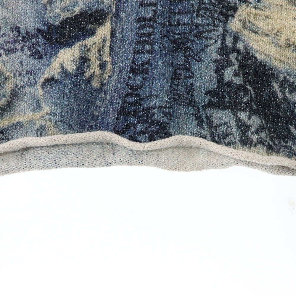 Acne Studios(アクネ ストゥディオズ) PRINTED SWEATER 総柄グラフィックプリント コットンポリニット セーター ブルー/アイボリー FN-MN-KNIT000531