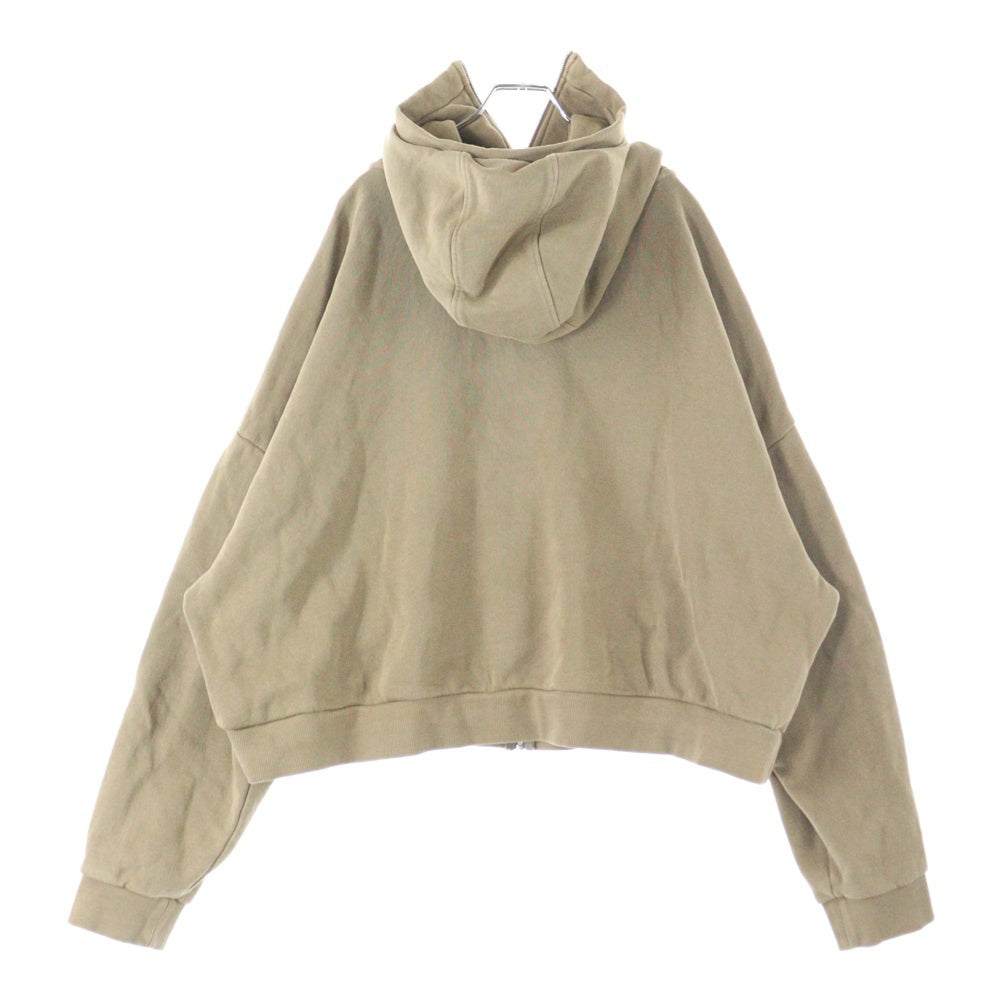 entire studios(エンタイア スタジオ) FULL ZIP オーバーサイズ コットンスウェット ジップアップパーカー ブラウン ES2106