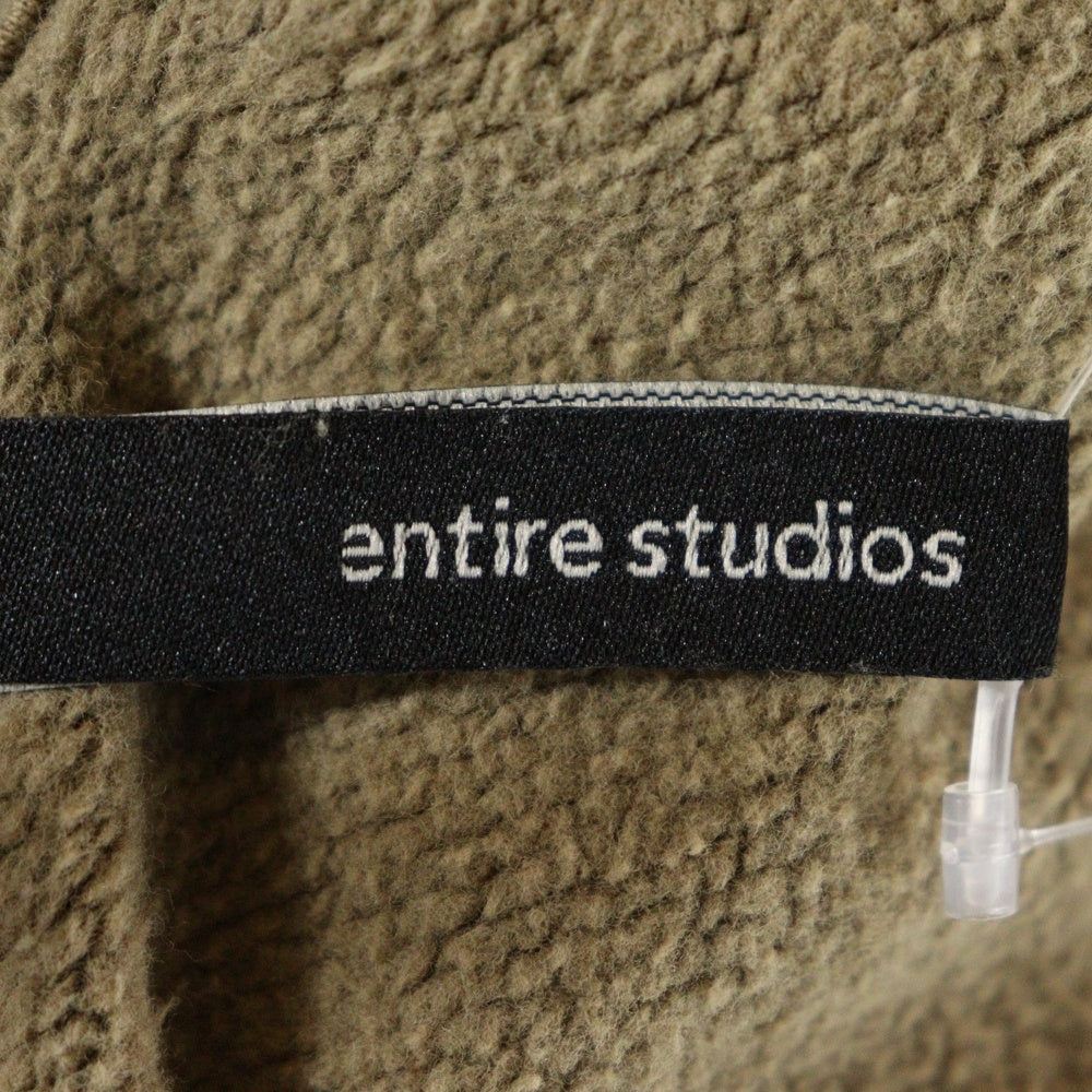 entire studios(エンタイア スタジオ) FULL ZIP オーバーサイズ コットンスウェット ジップアップパーカー ブラウン ES2106