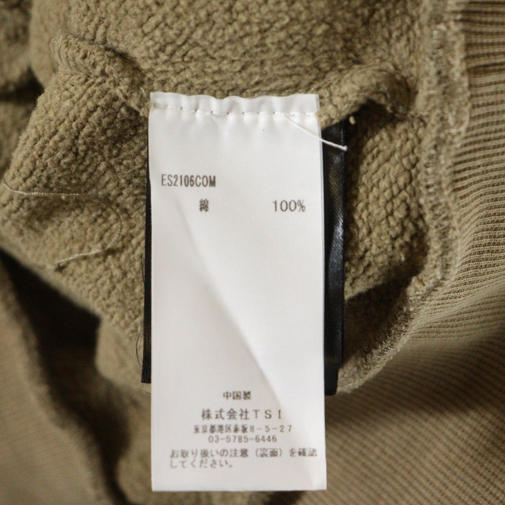 entire studios(エンタイア スタジオ) FULL ZIP オーバーサイズ コットンスウェット ジップアップパーカー ブラウン ES2106