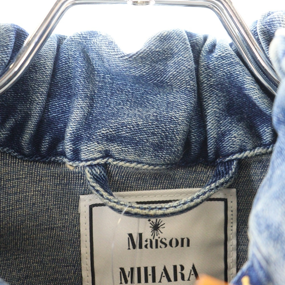 MAISON MIHARAYASUHIRO(メゾンミハラヤスヒロ) 21AW SHRANK DENIM BLOUSON シュランク コットンストレッチ デニムジャケット ブルゾン インディゴ レディース B07BL171