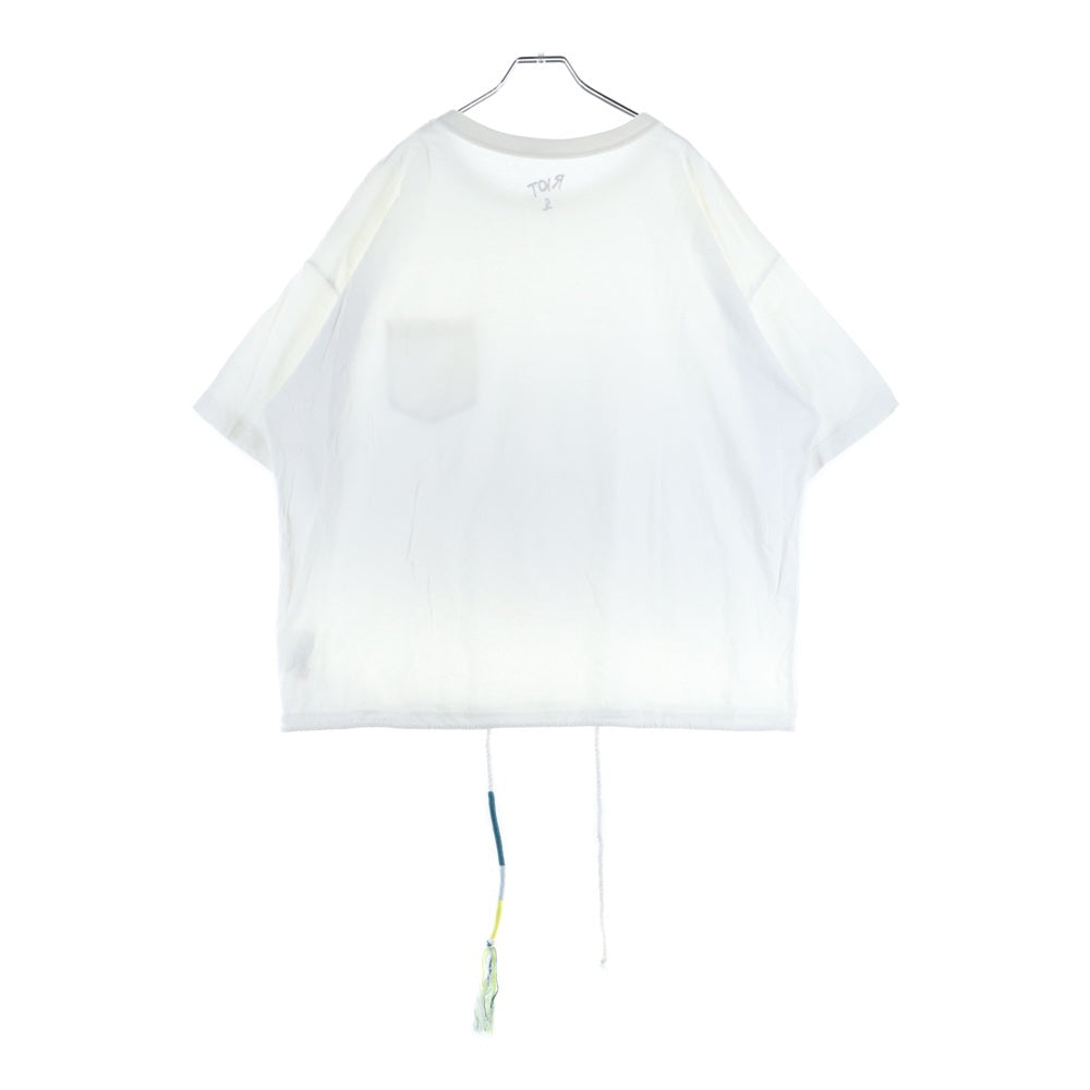 FACETASM(ファセッタズム) RIOT BRAID CORD TEE ライオット フロントポケット 半袖Tシャツ カットソー ホワイト RF20AW-TEE-U02
