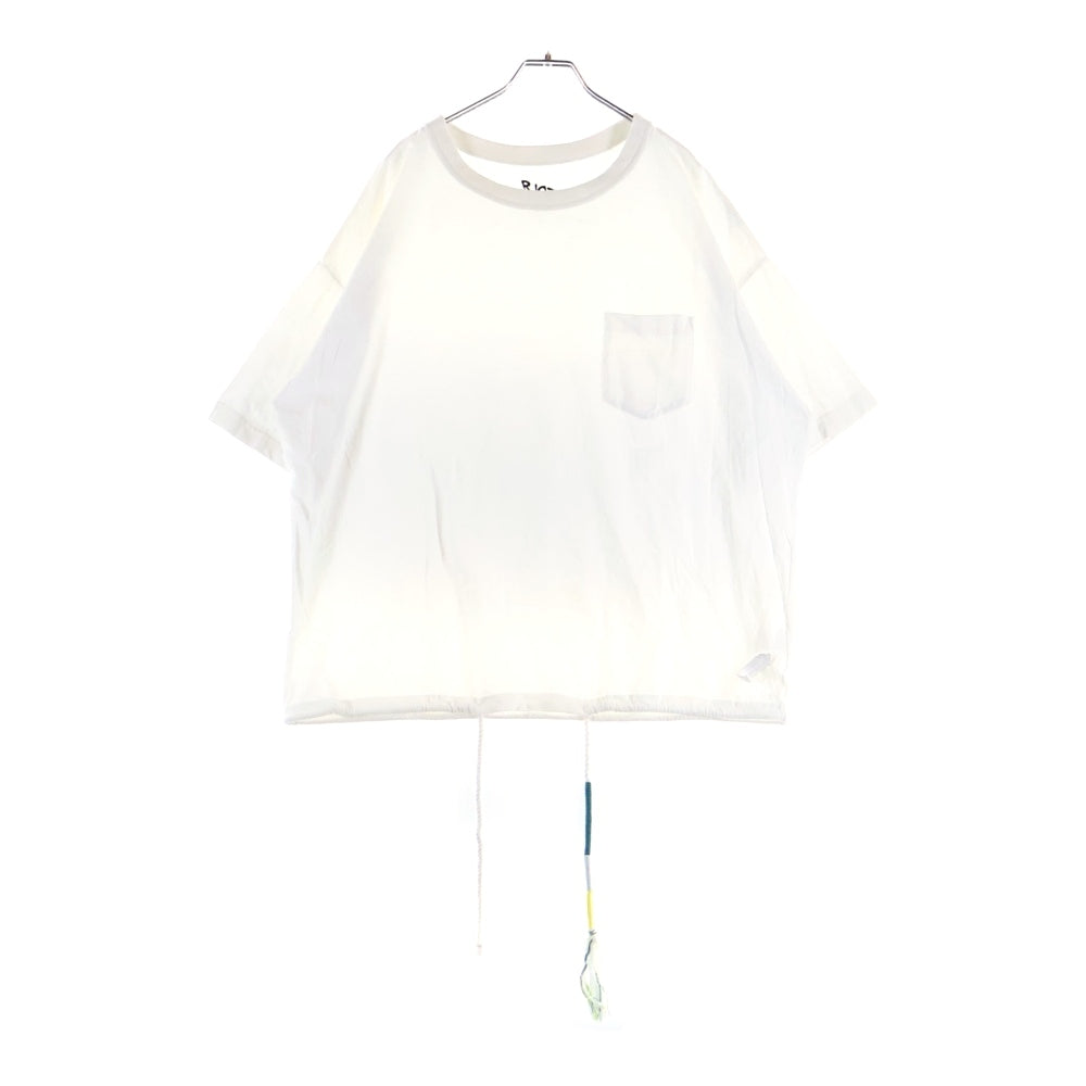 FACETASM(ファセッタズム) RIOT BRAID CORD TEE ライオット フロントポケット 半袖Tシャツ カットソー ホワイト RF20AW-TEE-U02