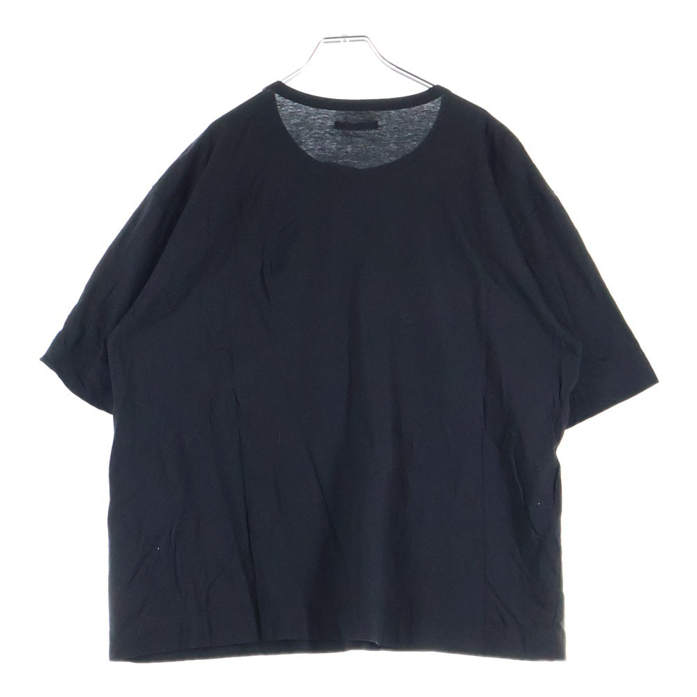 TAAKK(ターク) 25SS RUFFLE PRINT T-SHIRTS フリルデザイン グラフィックプリント クルーネック 半袖Tシャツ カットソー ブラック TA25SS-JR090